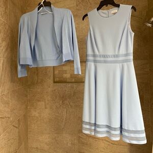 NWOT Calvin Klein light blue midi dress with CK sweater from Macy's